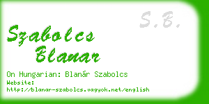 szabolcs blanar business card